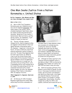 One Man Seeks Justice from a Nation: Korematsu v. United States