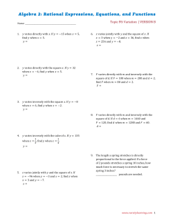 Algebra 2: Rational Expressions, Equations, and