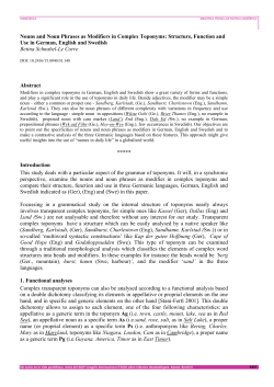 Nouns and Noun Phrases as Modifiers in Complex