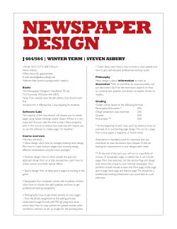 Newspaper DesigN - School of Journalism and Communication