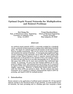 Optimal Depth Neural Networks for Multiplication and Related
