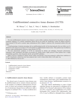 Undifferentiated connective tissue diseases (UCTD)