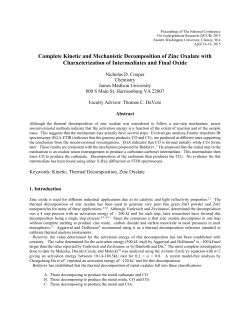 Complete Kinetic and Mechanistic Decomposition of Zinc Oxalate