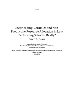 Cheerleading, Ceramics and Non‐ Productive Resource Allocation