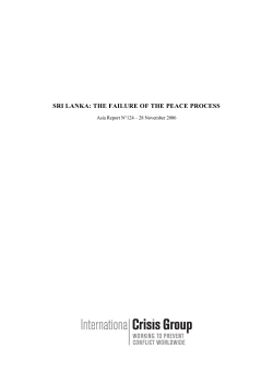 SRI LANKA: THE FAILURE OF THE PEACE PROCESS