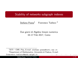 Stability of networks subgraph indexes