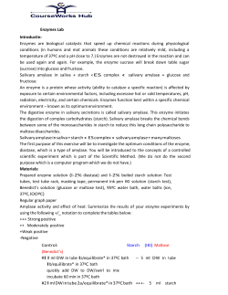 Enzymes Lab Introductin: Enzymes are biological catalysts that