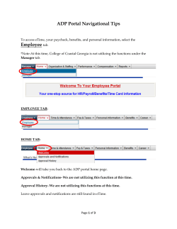 Employee Quick Reference Guide to ADP Employee Self Services