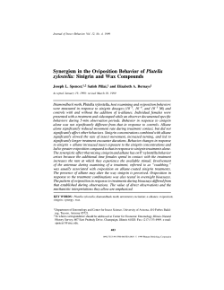 Synergism in the Oviposition Behavior of Plutella xylostella: Sinigrin