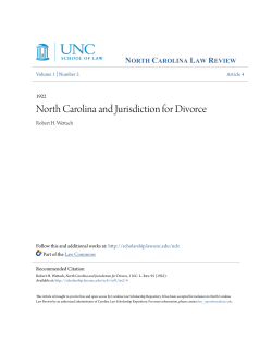 North Carolina and Jurisdiction for Divorce