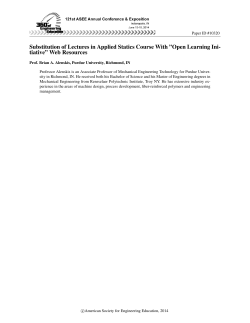 Substitution of Lectures in Applied Statics Course with