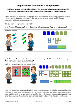 Progression in Calculation &ndash; Multiplication