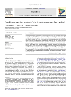 Can chimpanzees (Pan troglodytes) discriminate appearance from