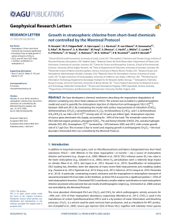 Growth in stratospheric chlorine from short