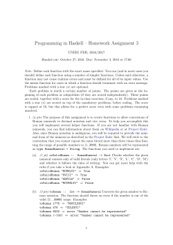 Programming in Haskell &ndash; Homework Assignment 3 - FER
