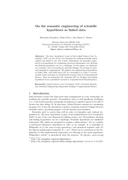 On the semantic engineering of scientific hypotheses as linked data