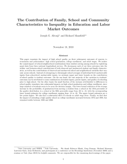 The Contribution of Family, School and