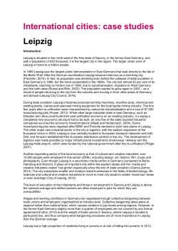 International cities: case studies Leipzig