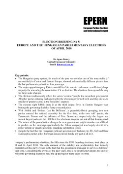 Europe and the Hungarian Parliamentary Election of April 2010