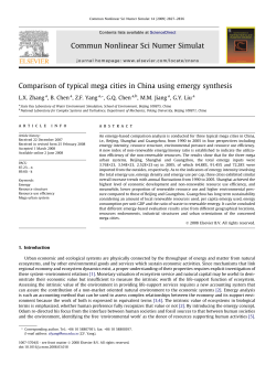 Comparison of typical mega cities in China using emergy synthesis