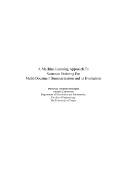 A Machine Learning Approach To Sentence Ordering For Multi