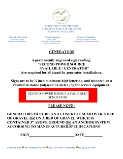 GENERATORS A permanently engraved sign reading: &ldquo;SECOND