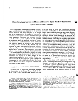 Monetary Aggregates and Federal Reserve Open Market Operations