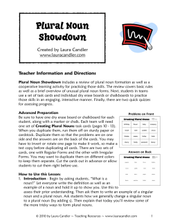 Plural Noun Showdown