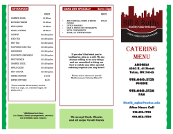 CATERING MENU