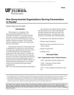 Non-Governmental Organizations Serving Farmworkers in Florida1