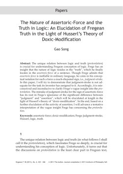 The Nature of Assertoric-Force and the Truth in Logic: An