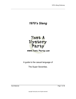 1970`s Slang - Host