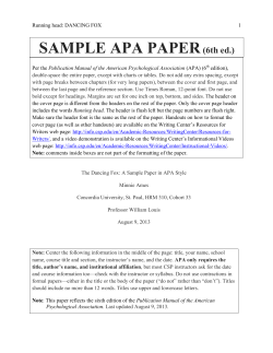APA Sample Paper 6th Edition - CSP Home
