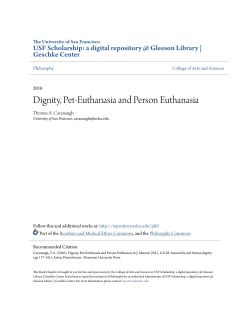 Dignity, Pet-Euthanasia and Person Euthanasia