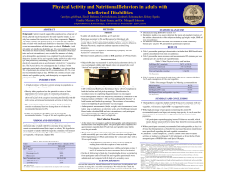 Physical Activity and Nutritional Behaviors in Adults with Intellectual