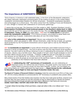 The Importance of JUNETEENTH - Roosevelt Children`s Academy