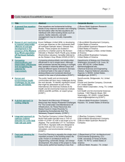 Life Cycle Analysis - Literature