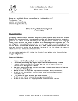 Curriculum Map for Elementary and Middle School