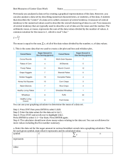 Best Measures of Center Class Work Name Previously you analyzed