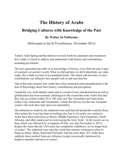The History of Arabs - Institute for Cultural Diplomacy