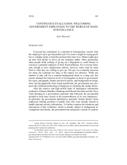 continuous evaluation: welcoming government employees to the