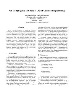 On the Syllogistic Structure of Object-Oriented