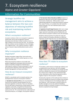 Ecosystem Resilience - Department of Environment, Land, Water