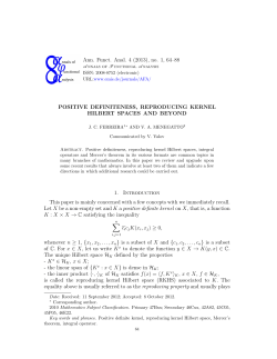 Ann. Funct. Anal. 4 (2013), no. 1, 64&ndash;88 POSITIVE