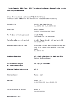 Events Calender PDQ Flyers 2017 (includes other known dates of