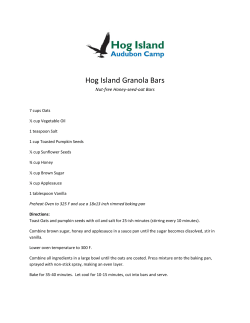 Honey-seed-oat Granola Bar Recipe