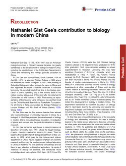 Nathaniel Gist Gee`s contribution to biology in modern China