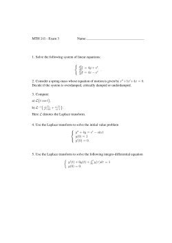 MTH 245 - Exam 3 Name: 1. Solve the following system of linear