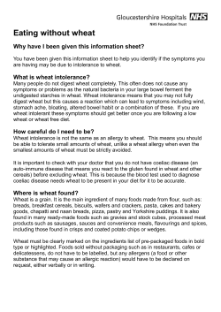 Eating without wheat - G-Care