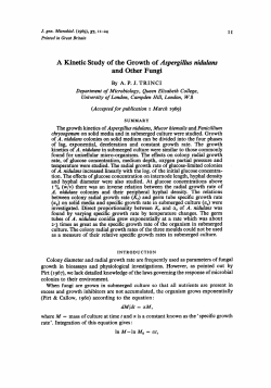 A Kinetic Study of the Growth of Aspergillus nidulans and Other Fungi